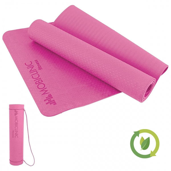 Tapis de yoga | Antidérapant | 181x61x0.6 cm| Flexible | TPE | Lavable | Écologique | Rose |EY-01| Mobiclinic