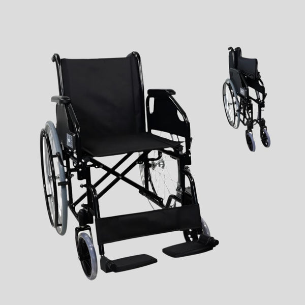 Fauteuil roulant pliable | Grandes roues | Acier | Orthopédique | Légère | Noir | Catedral | Mobiclinic