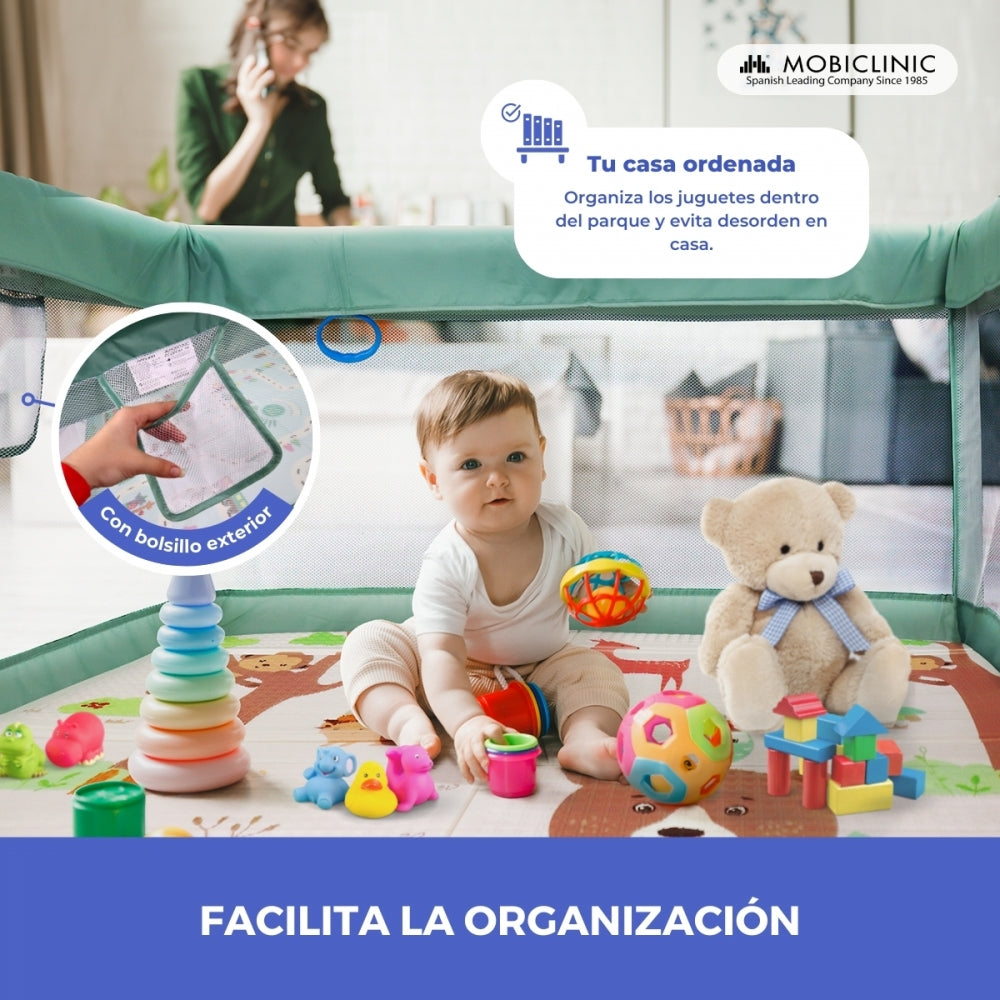 Mobiclinic®Kids, Parc Enfant + Tapis De Jeu Réversible, Pliable