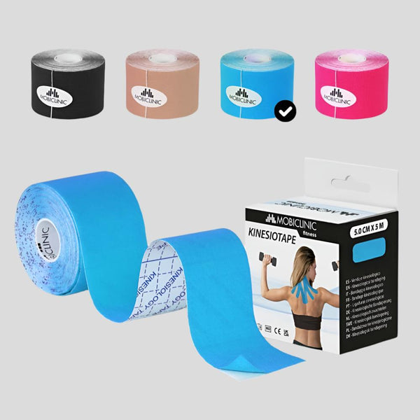 Kinesiotape | Bandage neuromusculaire | 5cm x 5m | Diverses couleurs | Mobitape | Mobiclinic