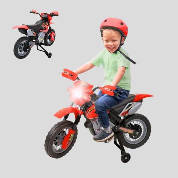 Scooter électrique pour enfant| Boutons sonores| Boutons de marche avant | Roues d'entraînement| Batterie| MobiCross|Mobiclinic