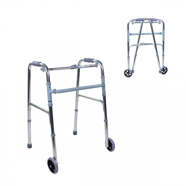 Déambulateur pour adultes | Aluminium | 2 roues | Pliable | Hauteur réglable | Capitel | Mobiclinic