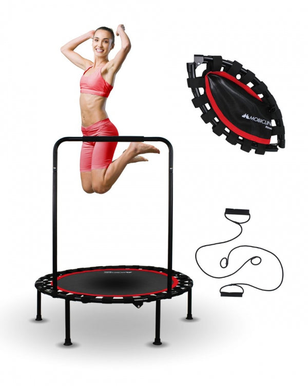 Trampoline de fitness rond |Pliable |Max 150kg |Accoudoir réglable |Amovible | 101x101x118cm |Kangumobi |Mobiclinic