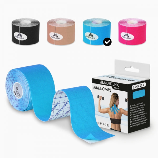 Kinesiotape | Bandage neuromusculaire | 5cm x 5m | Diverses couleurs | Mobitape | Mobiclinic