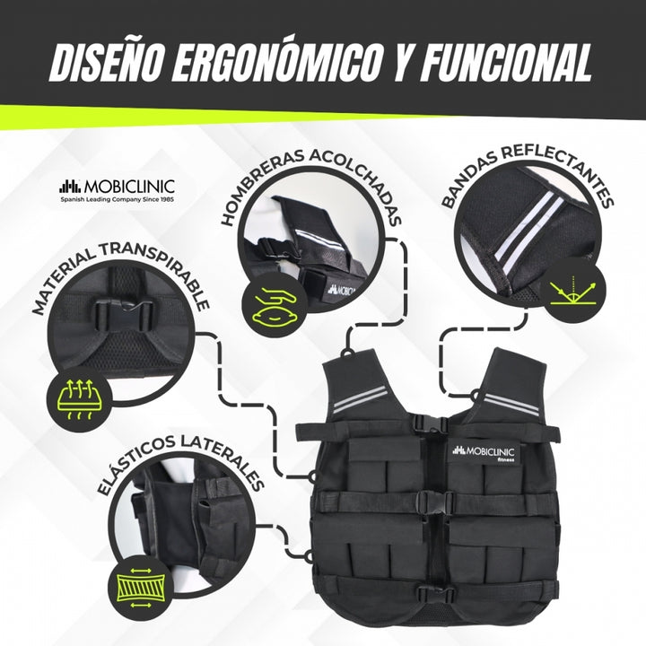 ZELUS Gilet Lesté, Gilet Poids 20 Lb avec Rayure Réfléchissante ZELUS Gilet Lesté, Gilet Poids 20 Lb avec Rayure Réfléchissante