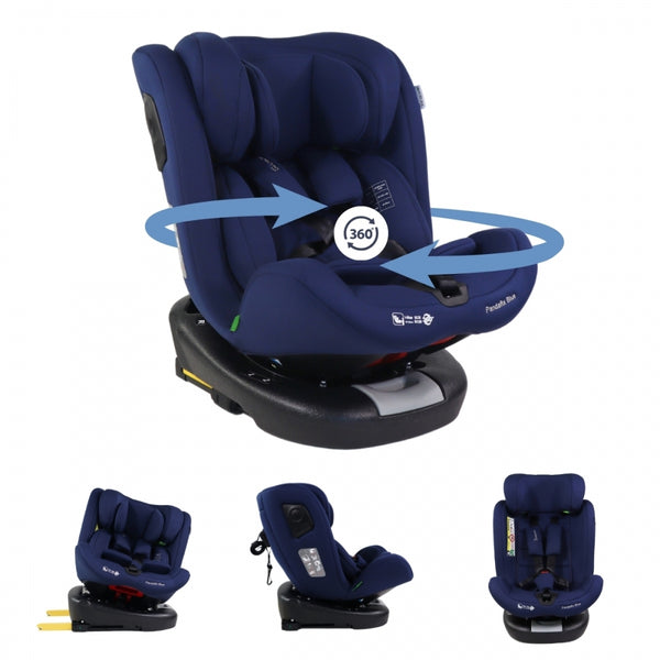 Siège d'auto pour enfant | Pivotant à 360º | Inclinable | 40-150 cm | 0-12 ans | Top Tether | Réglable | Bleu | Pandafix | Mobiclinic