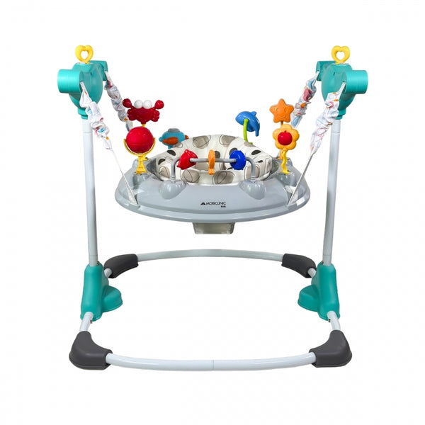 Baby Jumper | 8 jouets | 7 chansons | 3 hauteurs | Siège rotatif à 360º | Lavable | Tiger | Multicolore | Mobiclinic