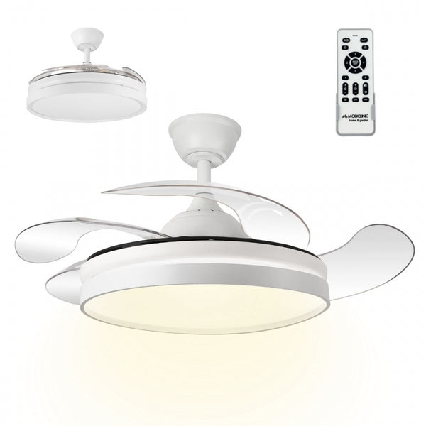 Ventilateur de plafond | 4 pales | 6 vitesses | 3 modes d'éclairage | Lumière LED | Télécommande | Oasis | Mobiclinic