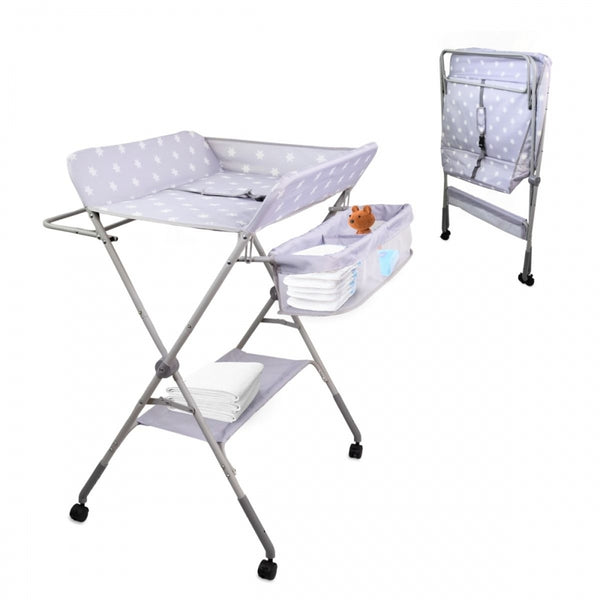 Table à langer | Hauteur réglable | Roues avec frein | Harnais de sécurité | Rangement | Pliable | Zoey | Mobiclinic