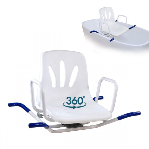 Siège de bain pivotant | Accoudoirs |Dossier | Anatomique| 360º | Lago |Mobiclinic