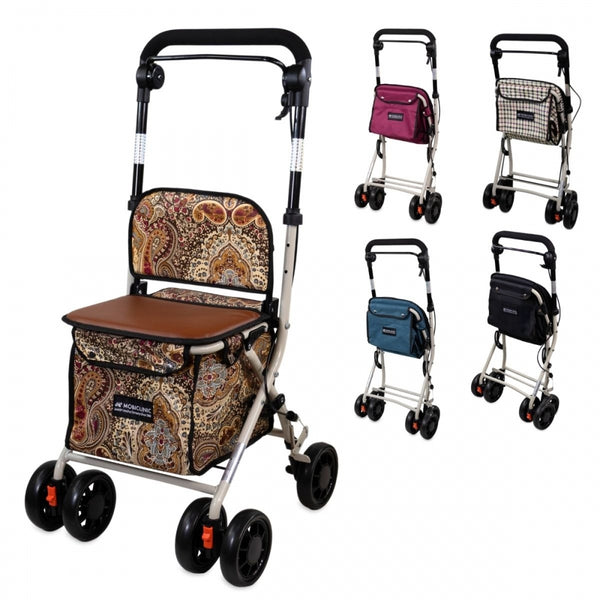 Déambulateur chariot de course | 4 roues | Pliable | Avec sac | Système de freinage | Avec imprimés | Coliseo | Mobiclinic