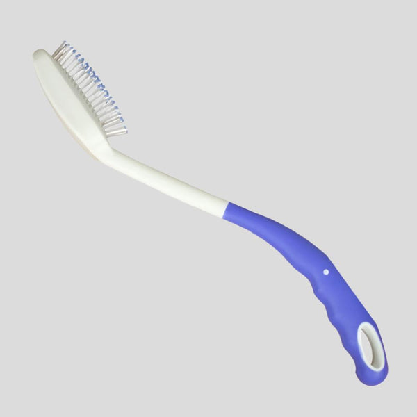 Brosse à cheveux à manche court | Anti-glissant | Bleu et blanc