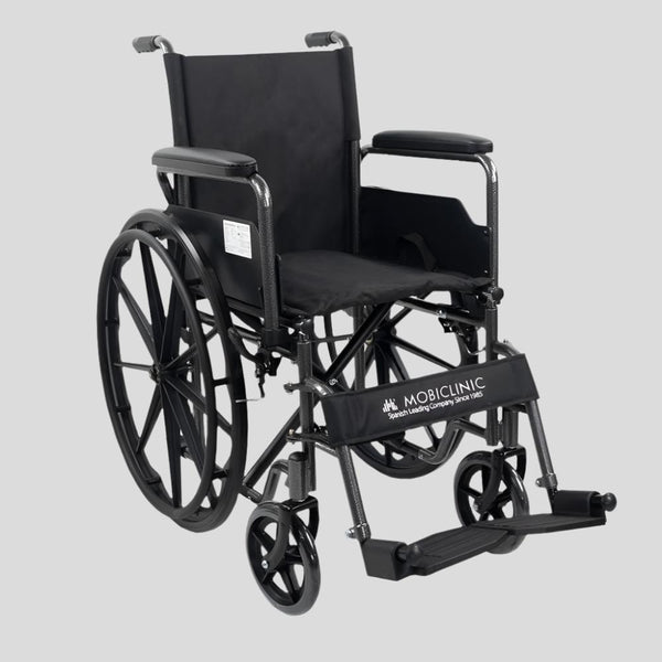 Fauteuil roulant | Pliant | Acier | Roues arrière amovibles | Repose-pieds et accoudoirs | S220 Sevilla | Premium Mobiclinic