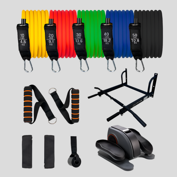 Home Gym Fitness Pack | Tubes élastiques | Pedalier | Barres de traction | Mobiclinic