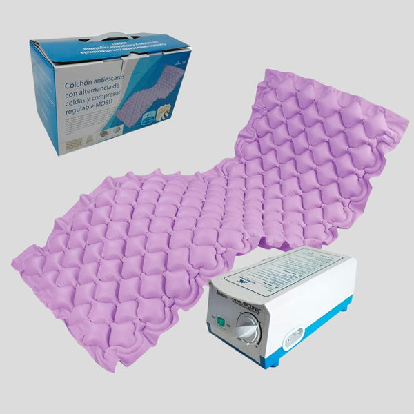 Matelas anti escarre | À air | Avec compresseur | PVC médical ignifuge |200x90x7cm|130 cellules| Lilas | Mobi 1 | Mobiclinic