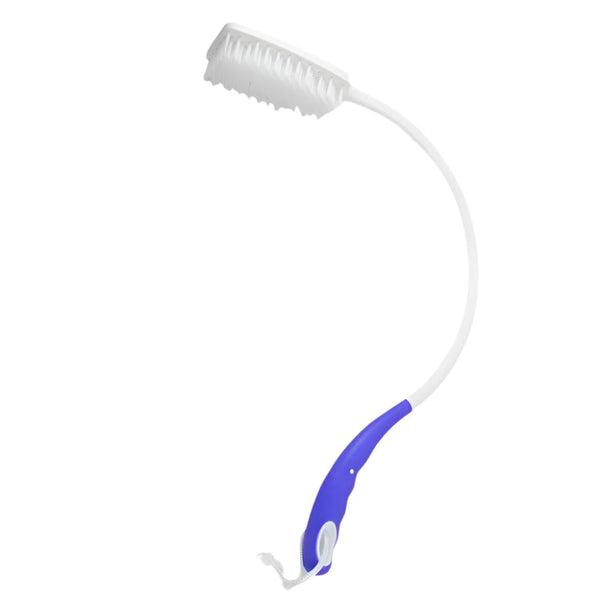 Brosse courbe | Blanc et bleu | Plastique